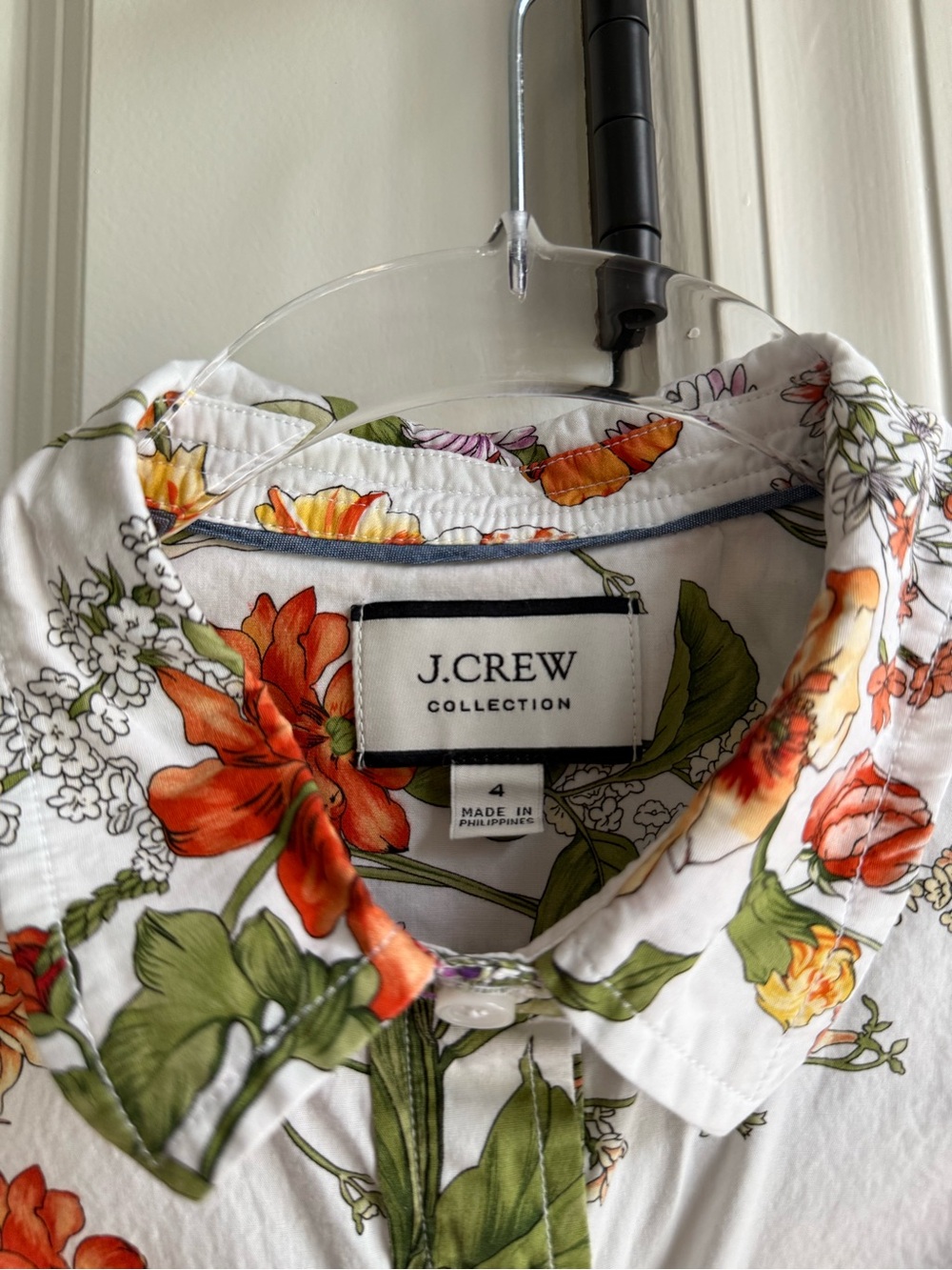 J. Crew Classic-fit cotton poplin popover top in Ratti® tropical floral - Picture 5 of 5
